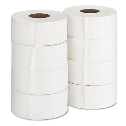 Jumbo Jr. Bath Tissue Roll, Septic Safe, 2-ply, White, 3.5" X 1,000 Ft, 8 Rolls/carton