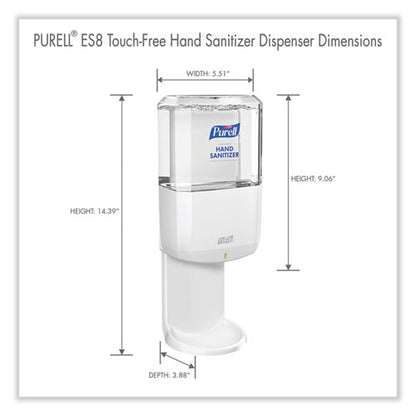 Es8 Touch Free Hand Sanitizer Dispenser, 1,200 Ml, 5.25 X 8.56 X 12.13, White