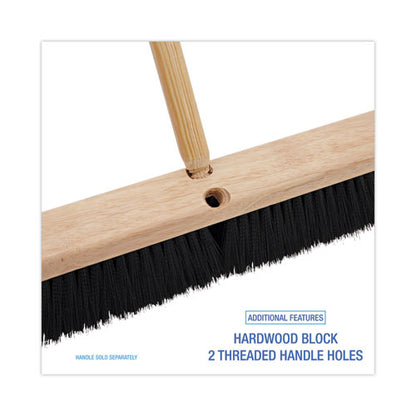 Floor Brush Head, 3" Black Polypropylene Bristles, 24" Brush