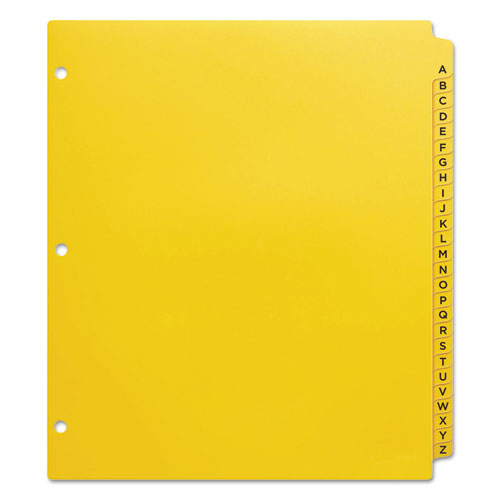 Heavy-duty Preprinted Plastic Tab Dividers, 26-tab, A To Z, 11 X 9, Yellow, 1 Set