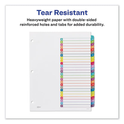 Customizable Toc Ready Index Multicolor Tab Dividers, 26-tab, A To Z, 11 X 8.5, White, Contemporary Color Tabs, 1 Set