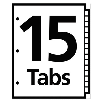 Table 'n Tabs Dividers, 15-tab, 1 To 15, 11 X 8.5, White, Assorted Tabs, 1 Set