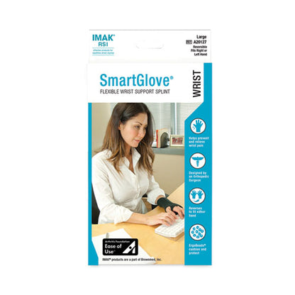 Smartglove Wrist Wrap, Large, Fits Hands Up To 4.25" Wide, Black