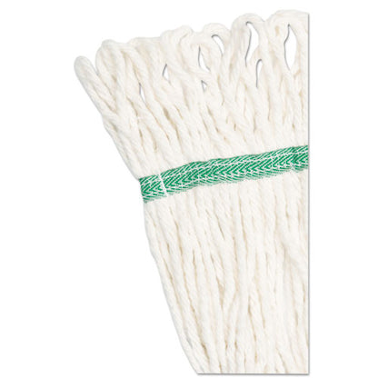 Super Loop Wet Mop Head, Cotton/synthetic Fiber, 5" Headband, Medium Size, White, 12/carton