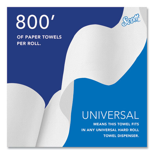 Essential Hard Roll Towels For Business, Absorbency Pockets, 1-ply, 8" X 800 Ft,  1.5" Core, White, 12 Rolls/carton