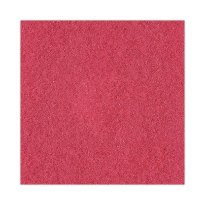 Buffing Floor Pads, 12" Diameter, Red, 5/carton