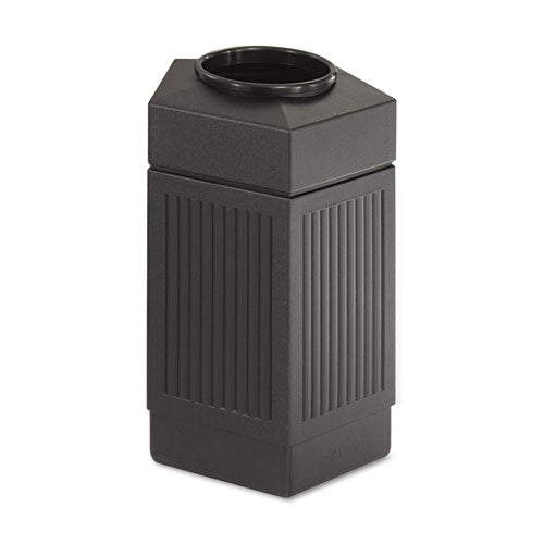 Canmeleon Indoor/outdoor Pentagon Receptacle, 30 Gal, Polyethylene, Black