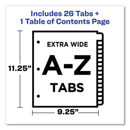 Customizable Toc Ready Index Black And White Dividers, 26-tab, A To Z, 11 X 9.25, 1 Set