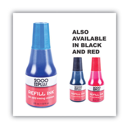 Self-inking Refill Ink, 0.9 Oz. Bottle, Blue