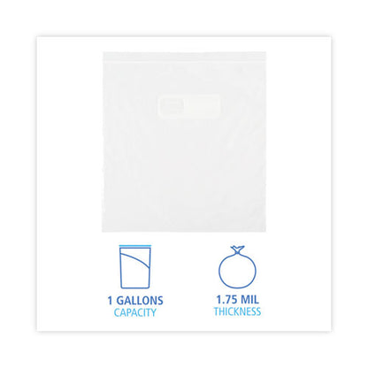 Reclosable Food Storage Bags, 1 Gal, 1.75 Mil, 10.5" X 11", Clear, 250/box