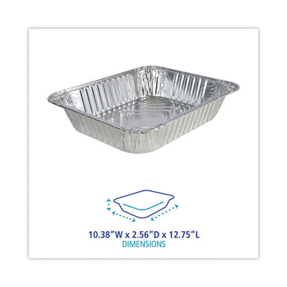 Aluminum Steam Table Pans, Half-size Deep—128 Oz., 2.56" Deep, 10.38 X 12.75, 100/carton