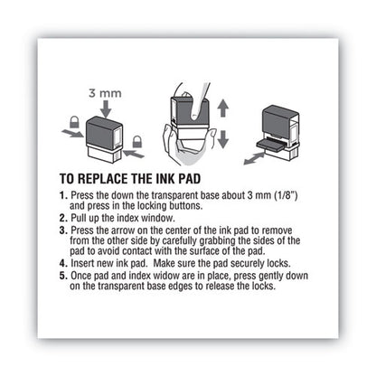 Replacement Ink Pad For 2000plus 1si15p, 3" X 0.25", Red