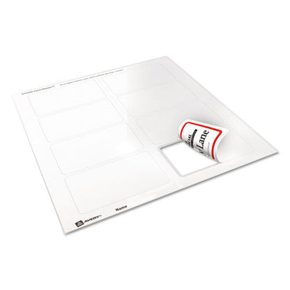 Flexible Adhesive Name Badge Labels, 3.38 X 2.33, White/red Border, 400/box