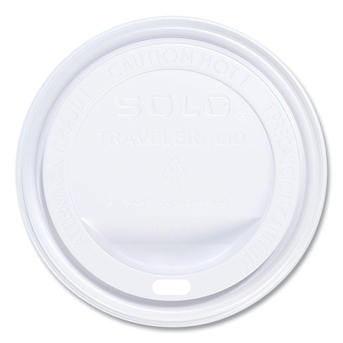 Traveler Cappuccino Style Dome Lid, Polystyrene, Fits 10 Oz To 24 Oz Hot Cups, White, 100/pack, 10 Packs/carton