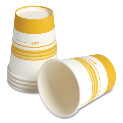 Paper Hot Cups, 8 Oz, White/yellow, 50/pack