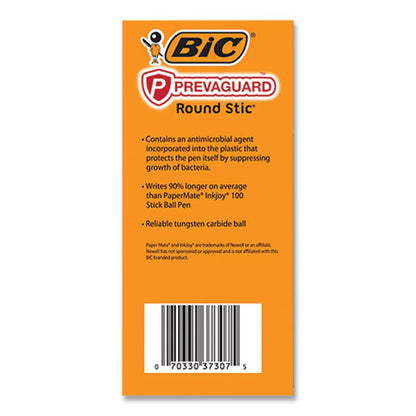 Prevaguard Round Stic Pen, Stick, Medium 1 Mm, Blue Ink, Translucent Blue Barrel, 60/pack