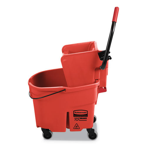 Wavebrake 2.0 Bucket/wringer Combos, Side-press, 35 Qt, Plastic, Red