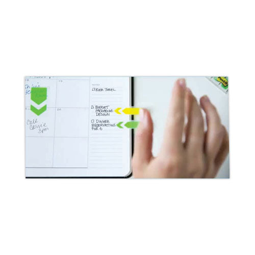 Marking Page Flags In Dispensers, Green, 50 Flags/dispenser, 12 Dispensers/pack