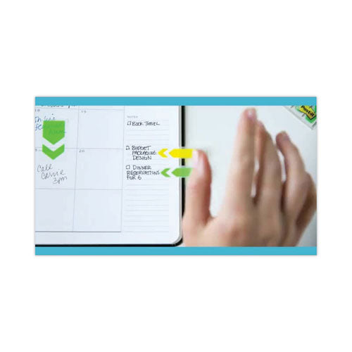 Standard Page Flags In Dispenser, Green, 50 Flags/dispenser, 2 Dispensers/pack