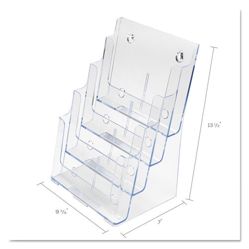 4-compartment Docuholder, Magazine Size, 9.38w X 7d X 13.63h, Clear, Ships In 4-6 Business Days