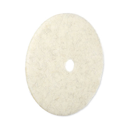 Natural Burnishing Floor Pads, 27" Diameter, White, 5/carton