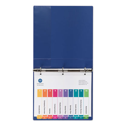 Customizable Toc Ready Index Multicolor Tab Dividers, 10-tab, 1 To 10, 11 X 8.5, White, Traditional Color Tabs, 6 Sets