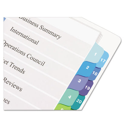 Customizable Toc Ready Index Double Column Multicolor Tab Dividers, 32-tab, 1 To 32, 11 X 8.5, White, 1 Set