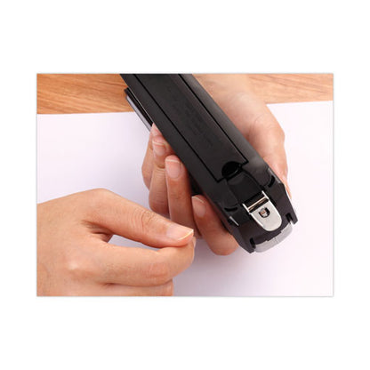 Inpower+28 Executive One-finger 3-in-1 Eco-friendly Desktop Stapler, 28-sheet Capacity, Black/silver