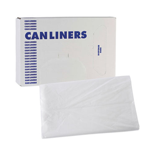 High Density Industrial Can Liners Flat Pack, 45 Gal, 16 Mic, 40 X 48, Natural, 200/carton