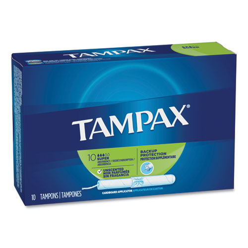 Cardboard Applicator Tampons, Super, 10/box