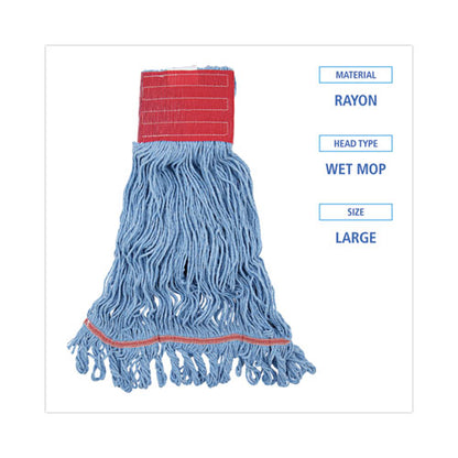 Pro Loop Web/tailband Mop Head, Blue, Large, 12/carton