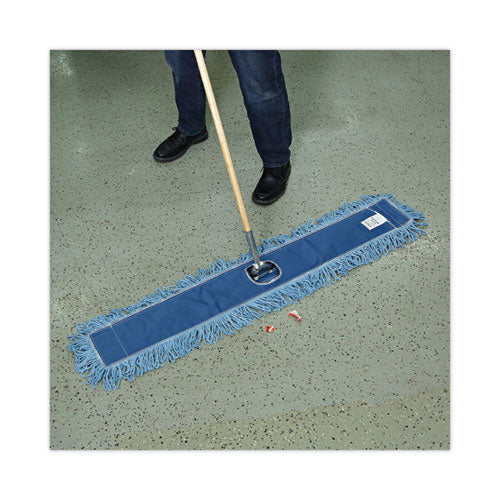 Dust Mop Head, Cotton/synthetic Blend, 48" X 5", Blue