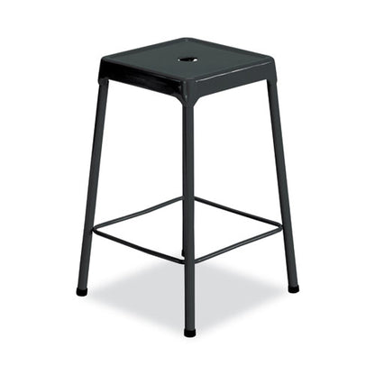 Counter-height Steel Stool, Backless, Supports Up To 250 Lb, 25" Seat Height, Black