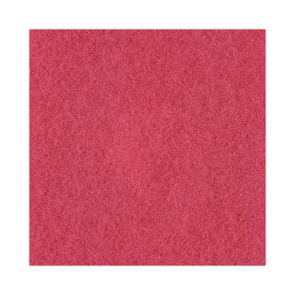 Buffing Floor Pads, 13" Diameter, Red, 5/carton