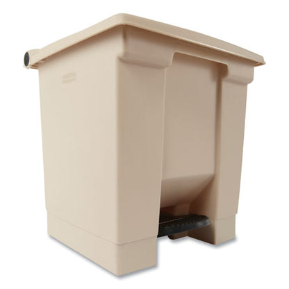 Indoor Utility Step-on Waste Container, 8 Gal, Plastic, Beige