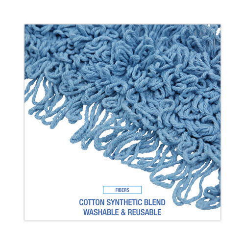 Dust Mop Head, Cotton/synthetic Blend, 36 X 5, Looped-end, Blue