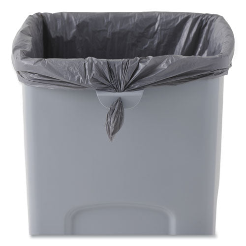 Untouchable Square Waste Receptacle, 23 Gal, Plastic, Gray