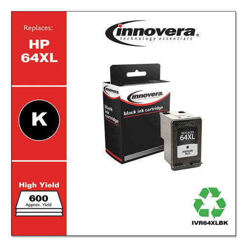 Remanufactured Black High-yield Ink, Replacement For 64xl (n9j92an), 600 Page-yield