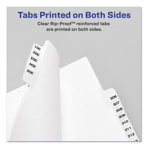 Preprinted Legal Exhibit Side Tab Index Dividers, Avery Style, 26-tab, 51 To 75, 11 X 8.5, White, 1 Set