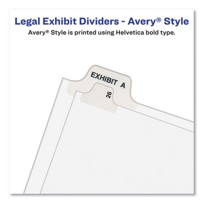 Avery-style Preprinted Legal Bottom Tab Divider, 26-tab, Exhibit G, 11 X 8.5, White, 25/pk