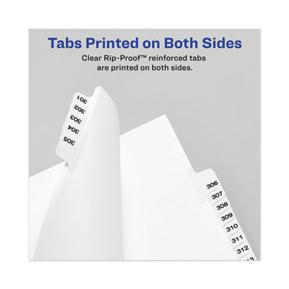 Avery-style Preprinted Legal Side Tab Divider, 26-tab, Exhibit E, 11 X 8.5, White, 25/pack, (1375)