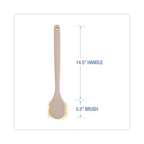 Utility Brush, Cream Polypropylene Bristles, 5.5 Brush, 14.5" Tan Plastic Handle