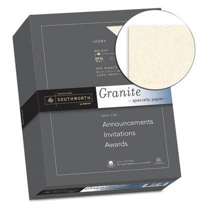 Granite Specialty Paper, 24 Lb Bond Weight, 8.5 X 11, Ivory, 500/ream