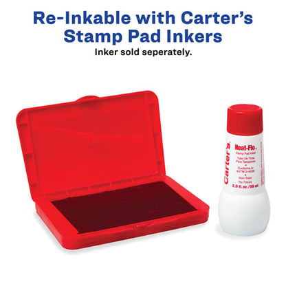 Pre-inked Felt Stamp Pad, 4.25" X 2.75", Red