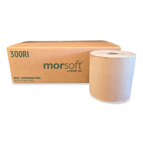 Morsoft Controlled Towels, I-notch, 1-ply, 7.5" X 800 Ft, Kraft, 6 Rolls/carton