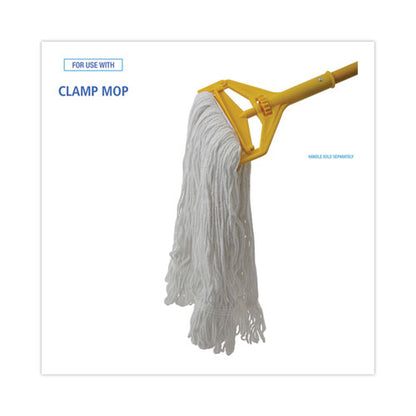 Pro Loop Web/tailband Wet Mop Head, Rayon, #24 Size, White, 12/carton