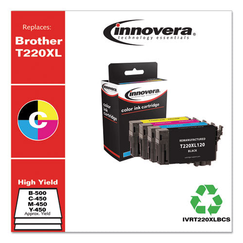 Remanuf. Black/cyan/magenta/yellow Ink, Replacement F/t220xl (t220xl120/220/320/420), 500/450 Page-yield