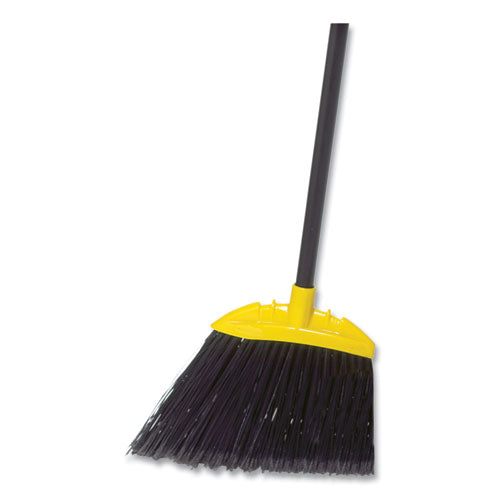 Jumbo Smooth Sweep Angled Broom, 46" Handle, Black/yellow