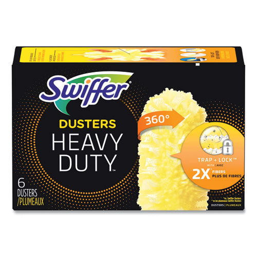 Heavy Duty Dusters Refill, Dust Lock Fiber, Yellow, 6/box, 4 Boxes/carton