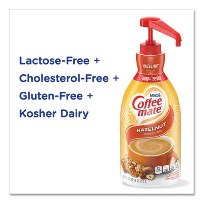 Liquid Coffee Creamer, Hazelnut, 1.5 Liter Pump Bottle, 2/carton